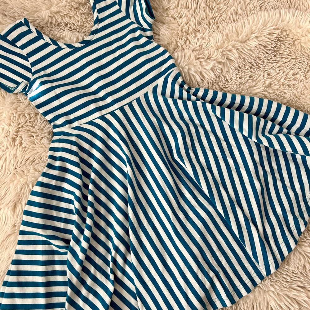 Eleanor Rose Blue and White Striped Dress